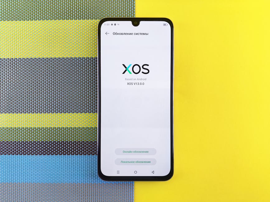 Yandex Türkiye AI sistemini yeniden yapılandırdı — Smartphone on colorful background showing XOS version update, based on Android.